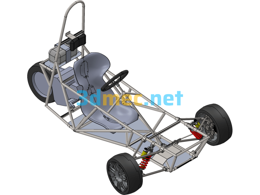 3 Wheel Go Kart Model - 3D Model SolidWorks Free Download