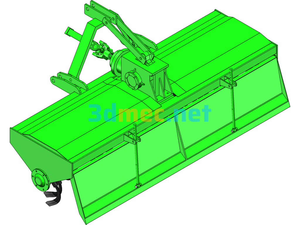 Agricultural Rotary Tiller 3D Model - 3D Model SolidWorks Catia Free Download