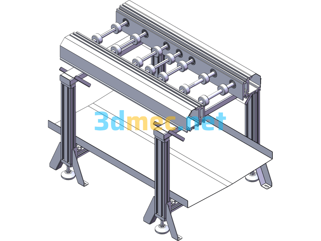 Aluminum Profile Roller Conveyor - 3D Model SolidWorks Free Download