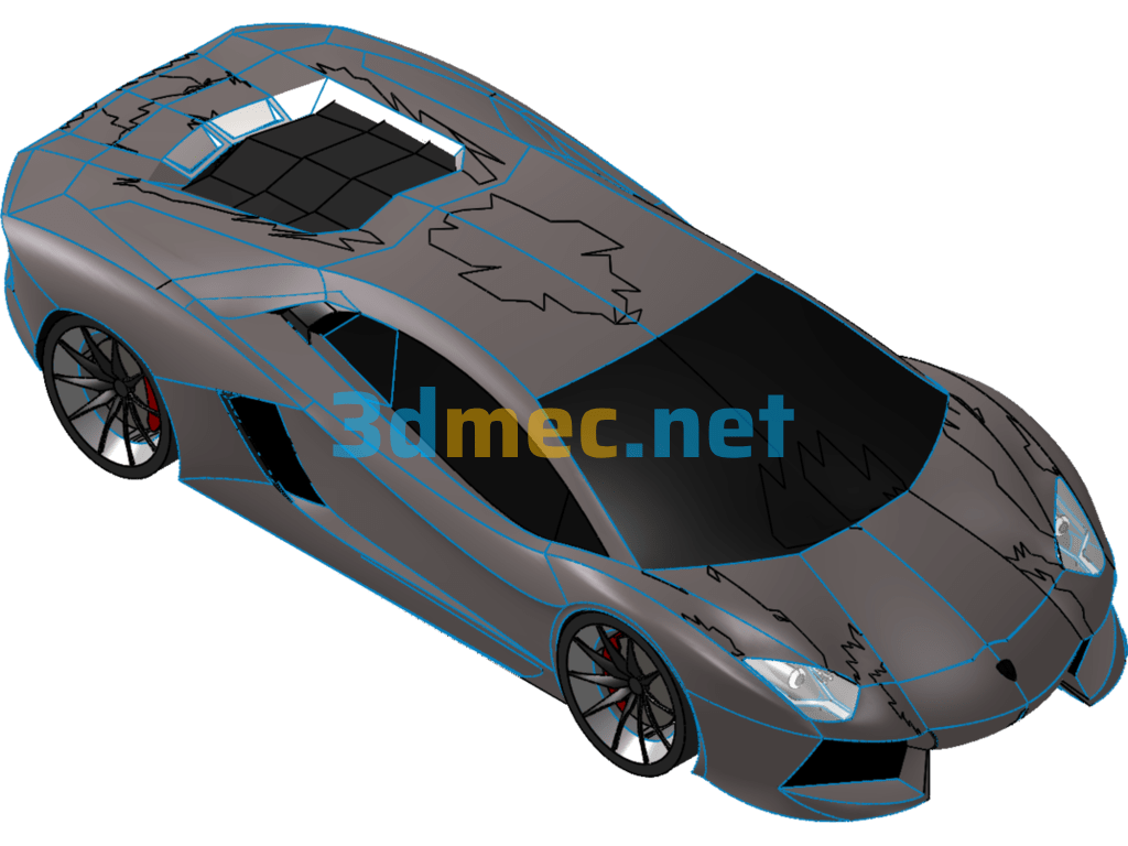 Lamborghini Luxury Sedan - 3D Model SolidWorks Free Download