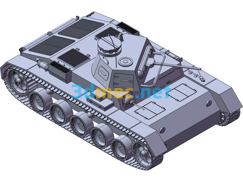 Panzer III Light Flamethrower Tank - 3D Model SolidWorks Free Download