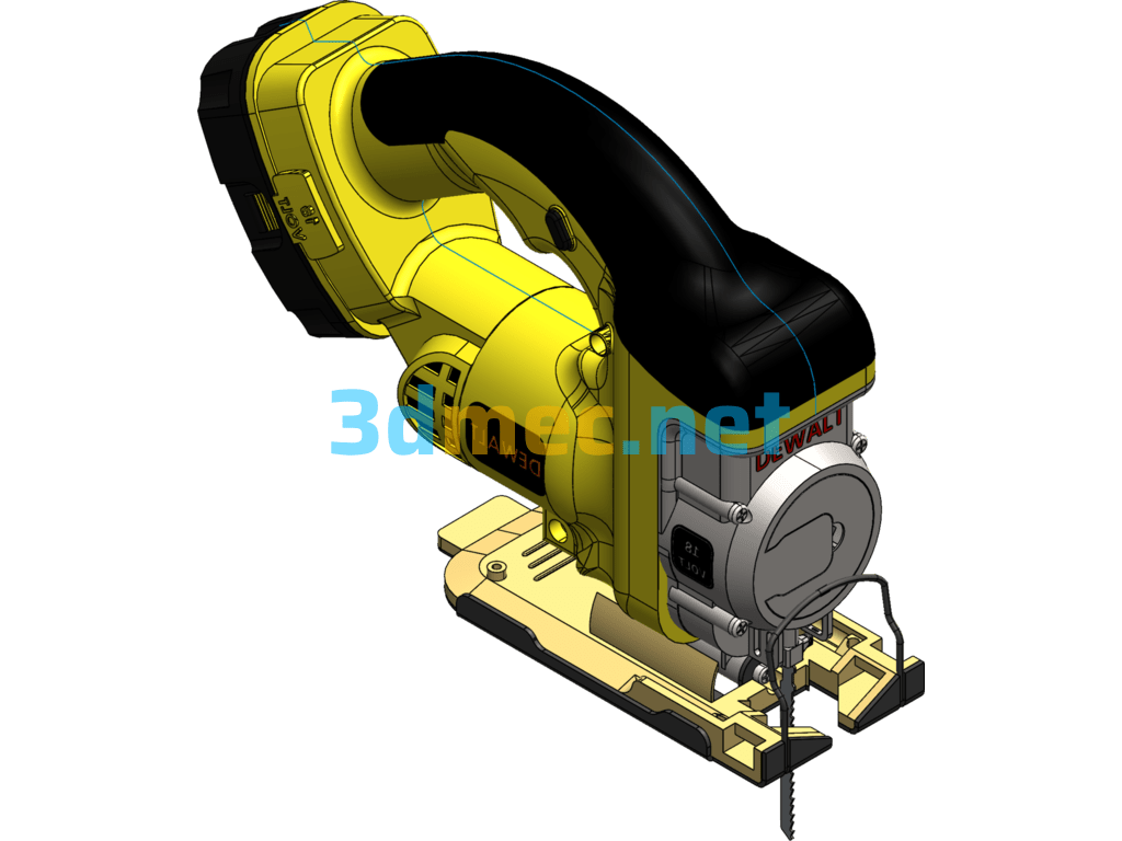 Dewalt Electric Saw Curve Machine - 3D Model SolidWorks Free Download