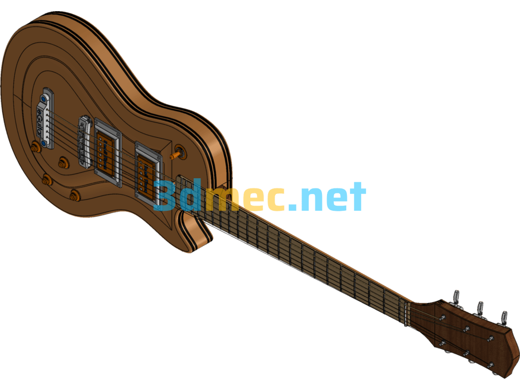 Guitar Model - 3D Model SolidWorks Free Download