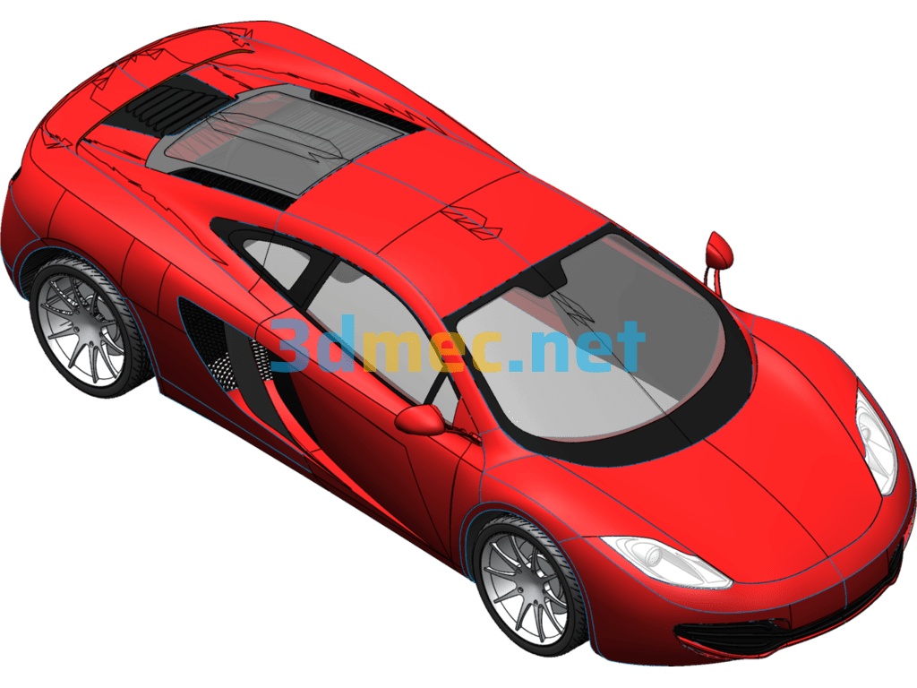 McLaren MP4-12C Sports Car - 3D Model SolidWorks Free Download