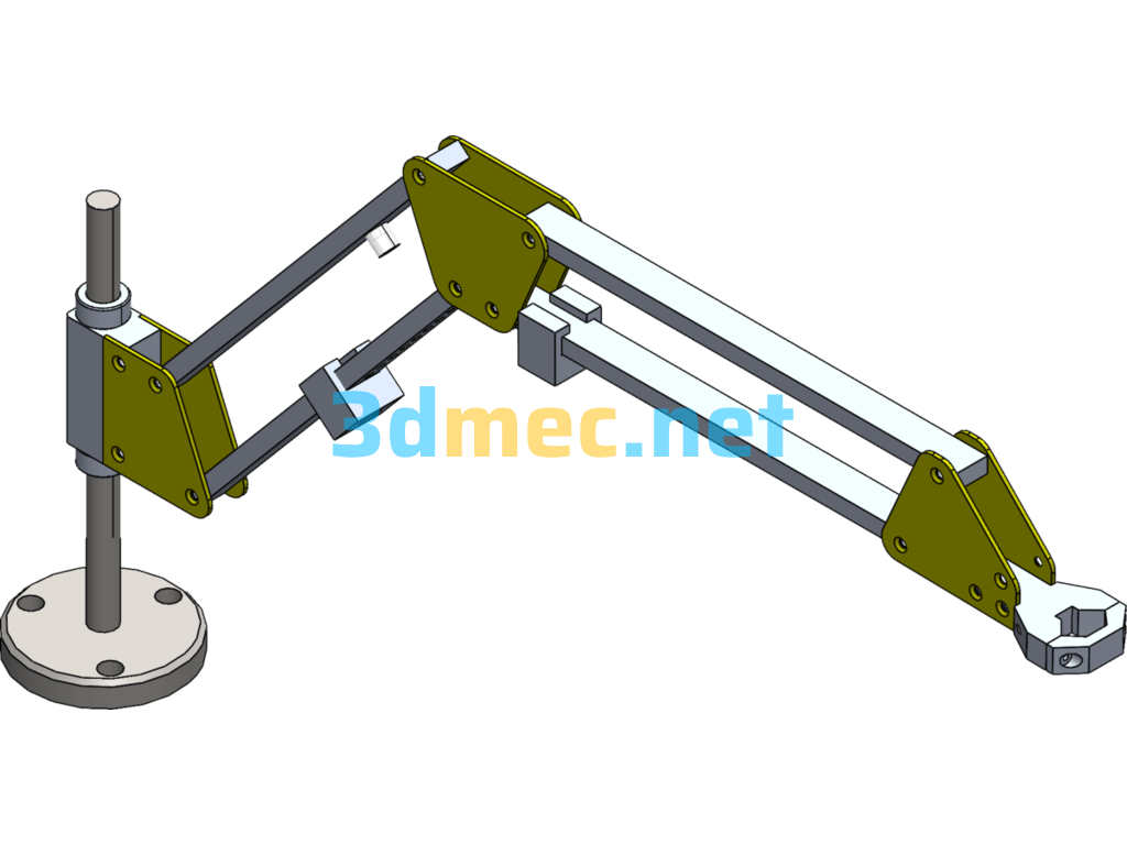 Pneumatic Tapping Machine Articulated Arm - 3D Model SolidWorks Free Download