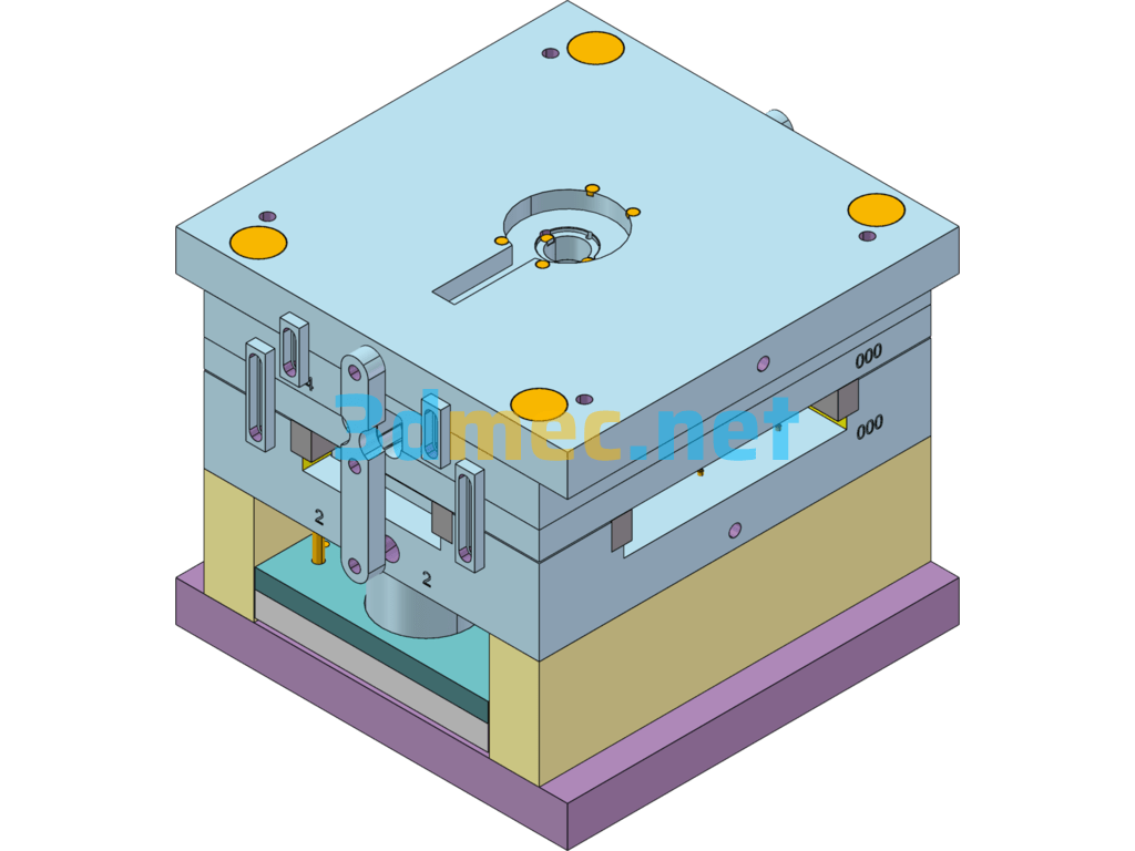 Mobile Phone Cover Injection Mold - 3D Model SolidWorks Free Download