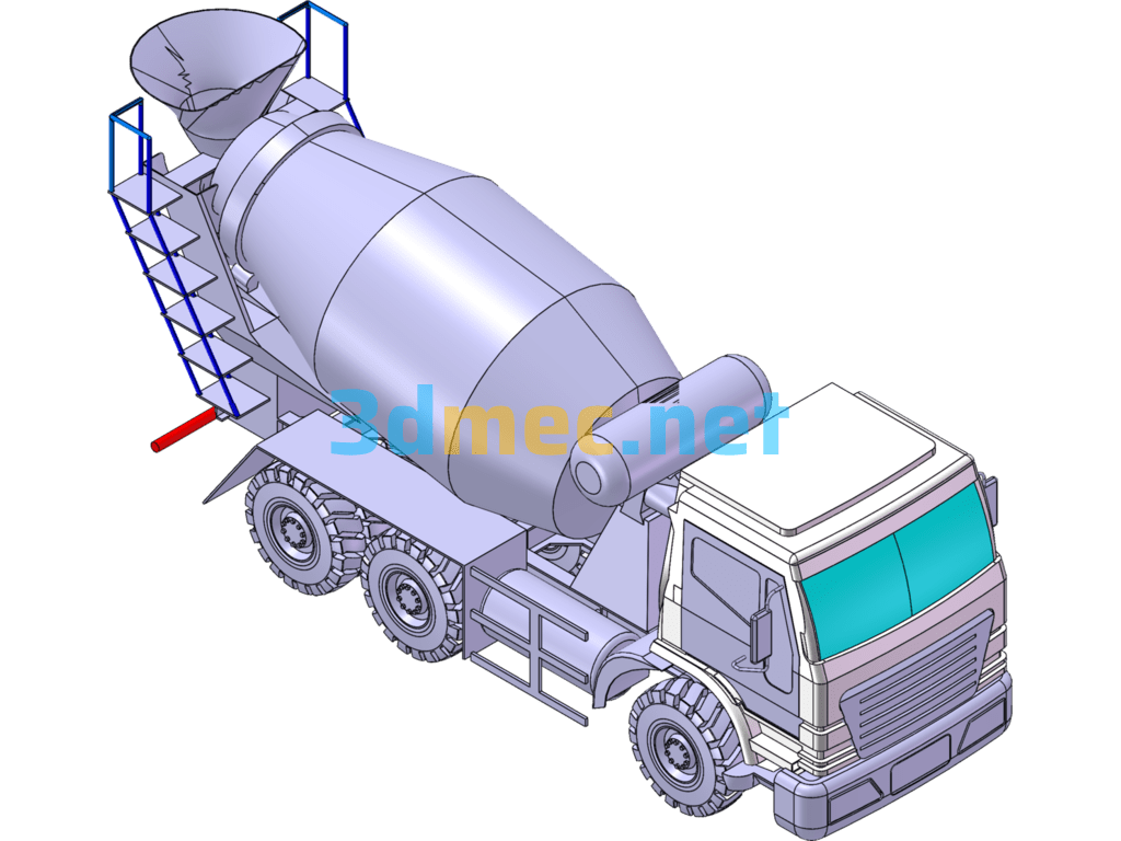 Cement Tank Truck - 3D Model SolidWorks Free Download