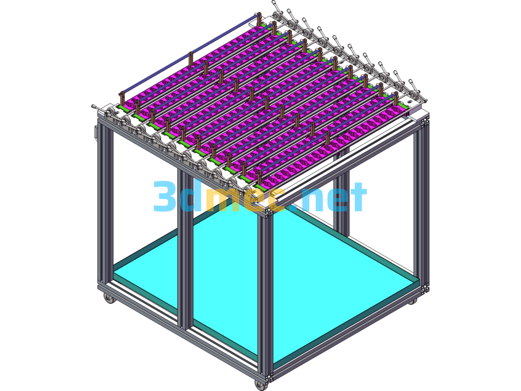 Glue Dripping Car Trolley Tooling Frame - 3D Model SolidWorks Free Download