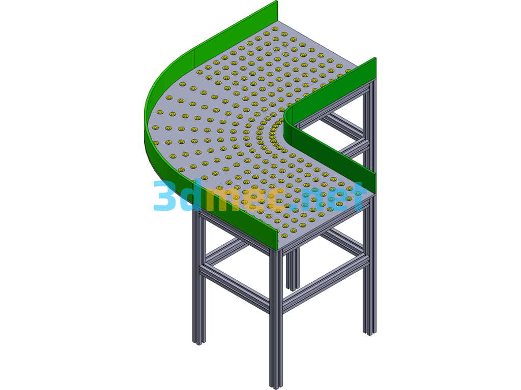 Left Direction Universal Ball Reversing Workbench - 3D Model SolidWorks Free Download