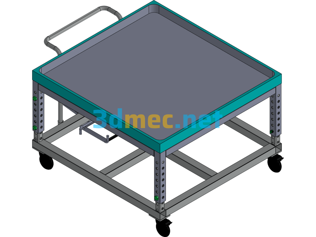 Height-Adjustable Trolley - 3D Model SolidWorks Free Download