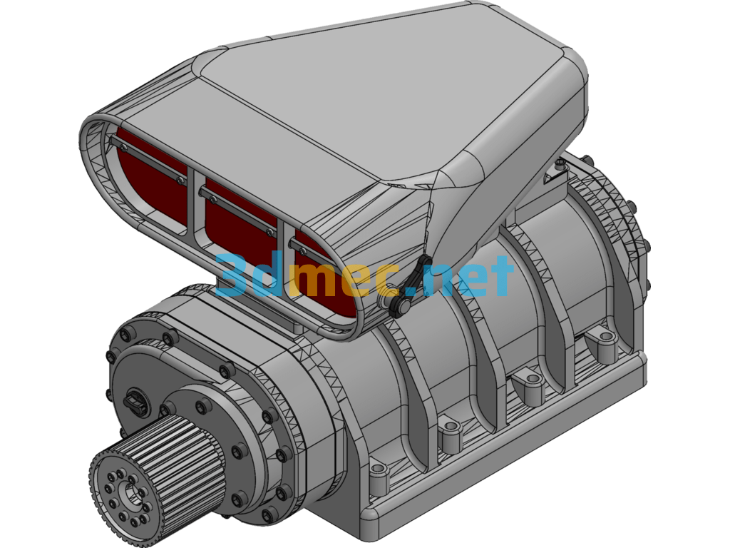 Supercharger Roots Blower - 3D Model SolidWorks Free Download