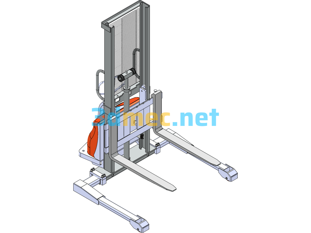 Upgraded Version Of Electric Forklift Design - 3D Model SolidWorks Free Download