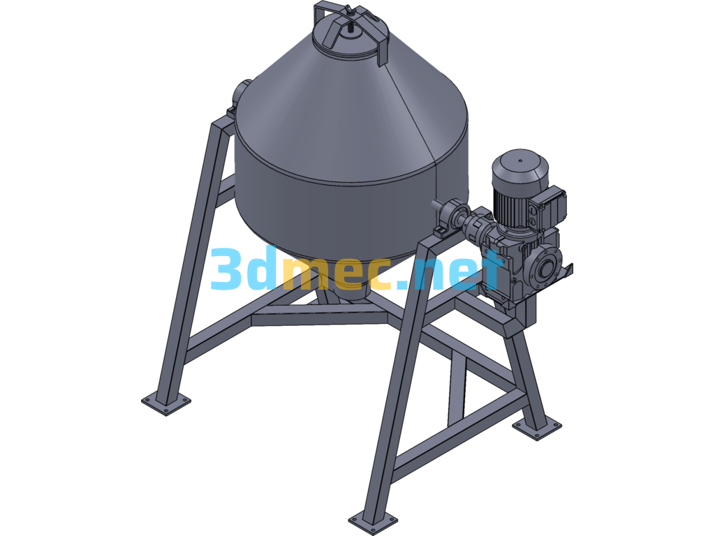 Double Mixer Mixer Design Model - 3D Model SolidWorks Free Download