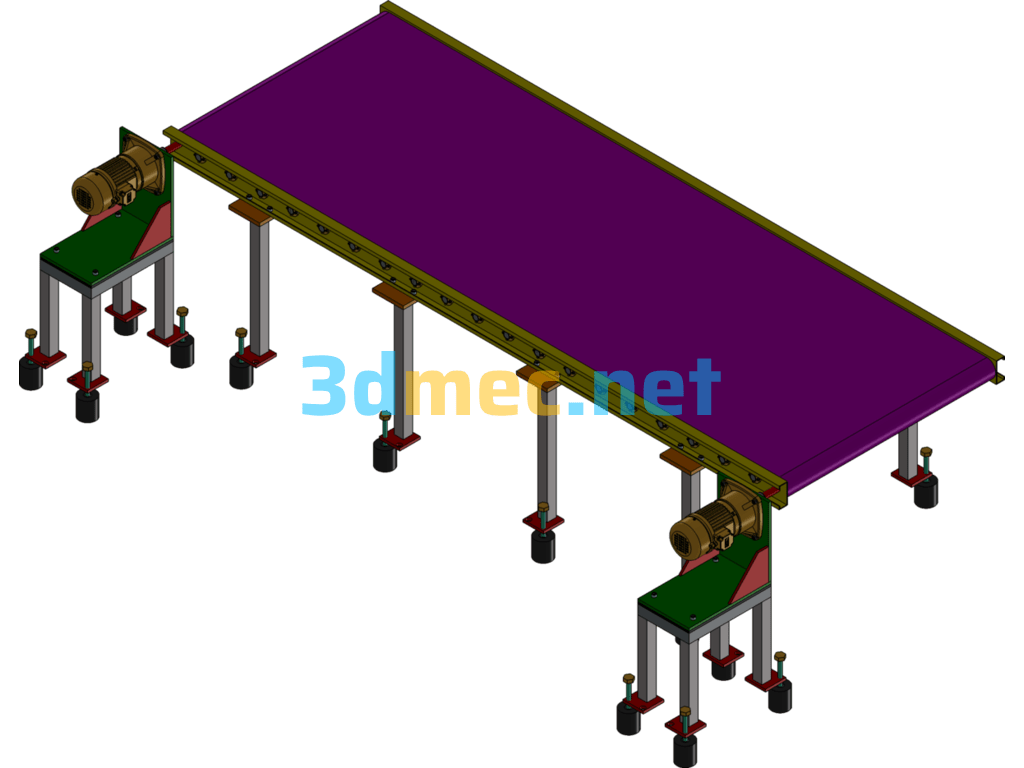 Gravity Roller Conveyor Design Model - 3D Model SolidWorks Free Download