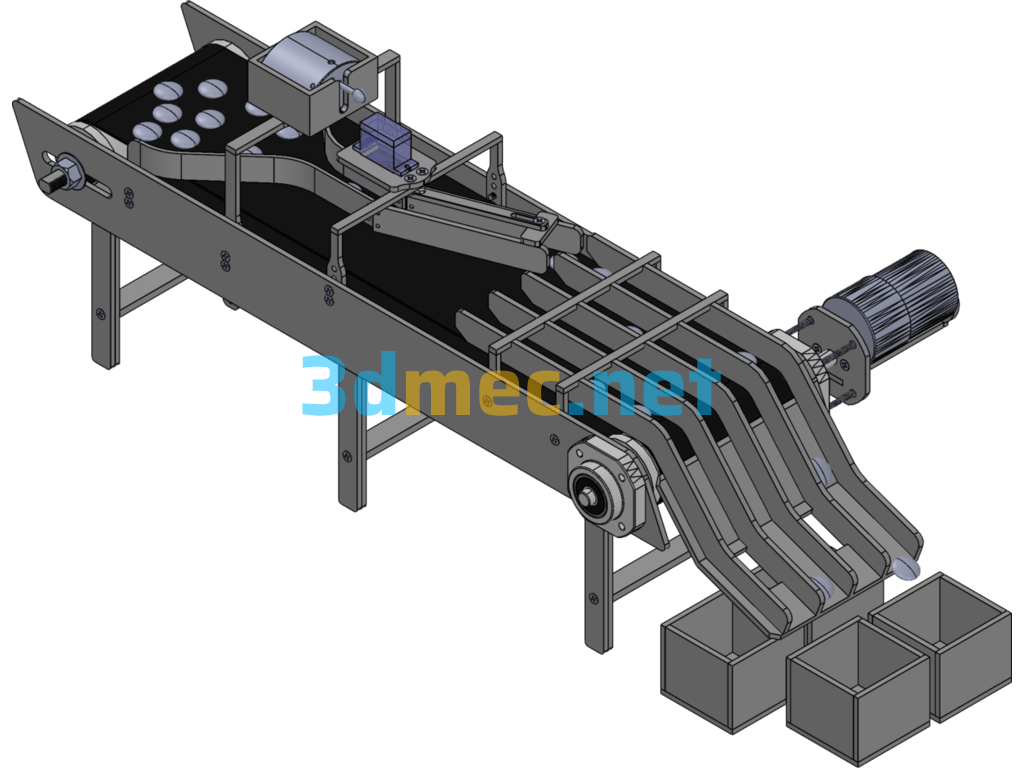 35CM Item Sorting Conveyor Belt - 3D Model SolidWorks Free Download