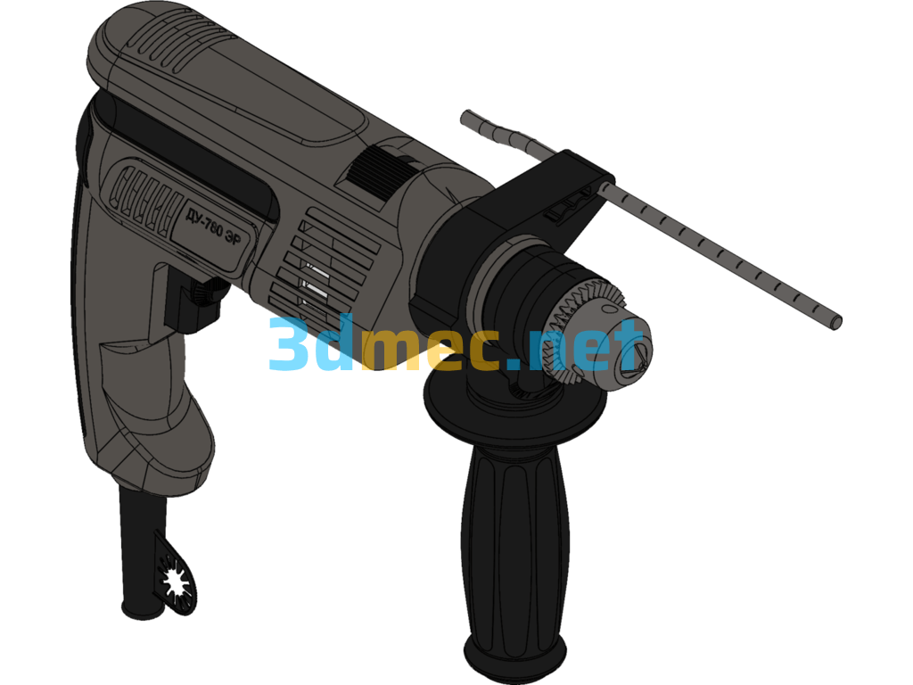 Ordinary Impact Drill Model - 3D Model SolidWorks Free Download