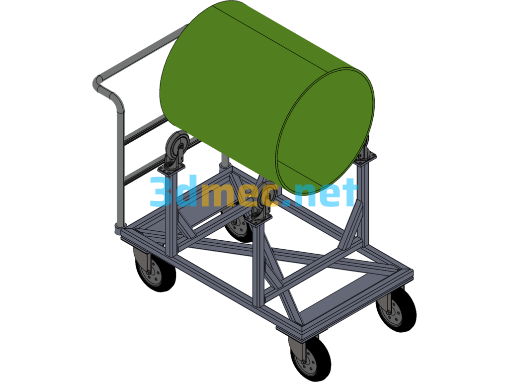 Sewer Cement Pipe Cart - 3D Model SolidWorks Free Download