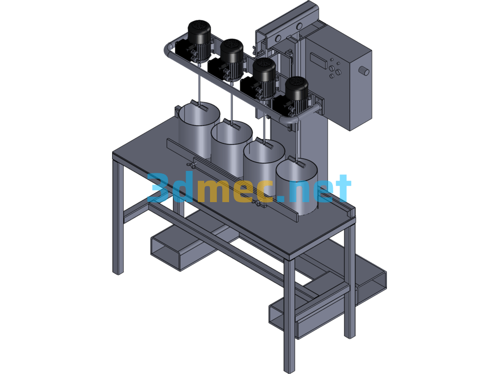 Mixing Type Mixer Equipment Model - 3D Model SolidWorks Free Download