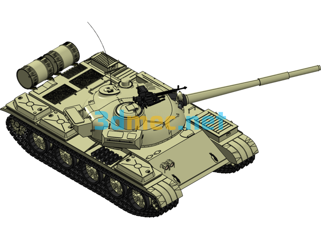 Medium Tank T-62 - 3D Model SolidWorks Free Download