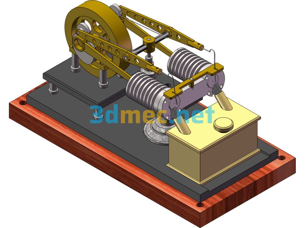 Stirling Engine - 3D Model SolidWorks Free Download