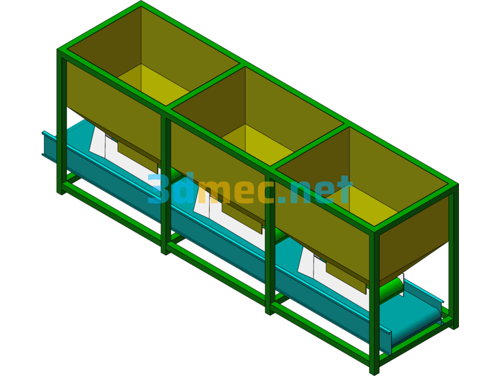 Three Bucket Batching Machine - 3D Model SolidWorks Free Download