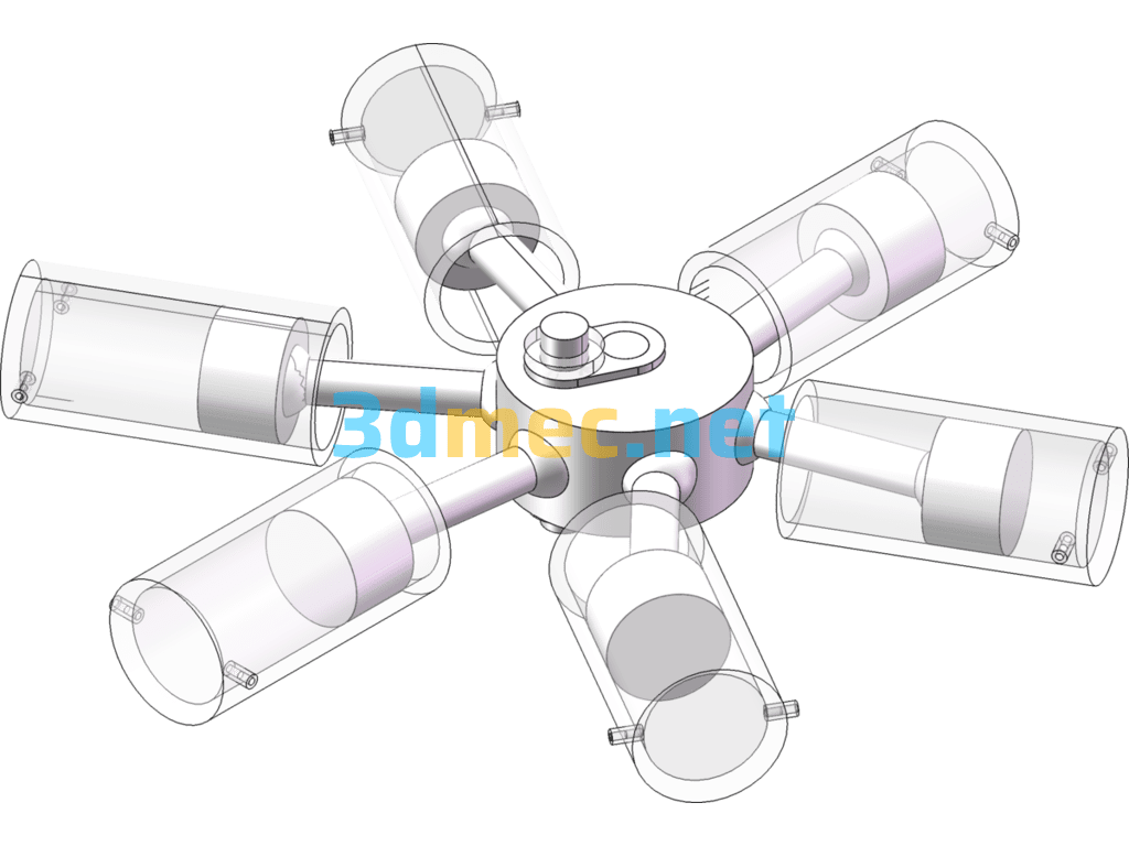 Radial Engine Demonstration Diagram - 3D Model SolidWorks Free Download