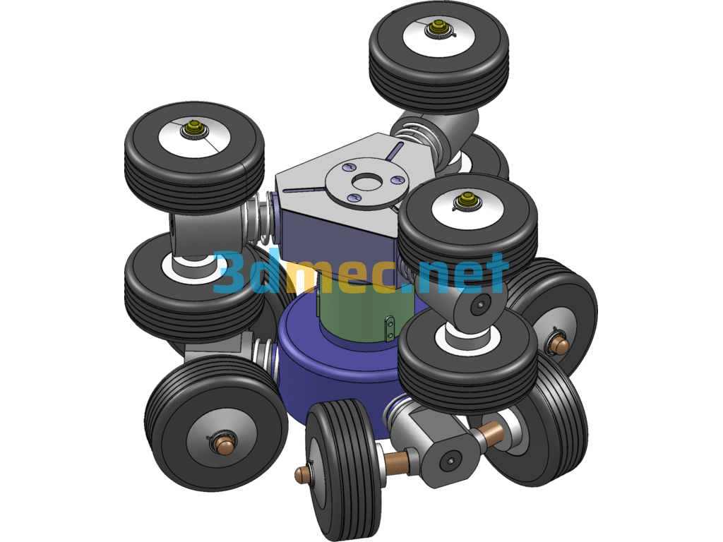 Pipeline Robot-Climbing Drive Wheel - 3D Model SolidWorks Free Download