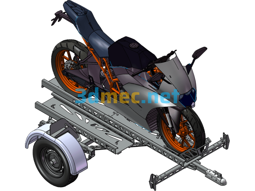 Motorcycle Trailer - 3D Model SolidWorks Free Download