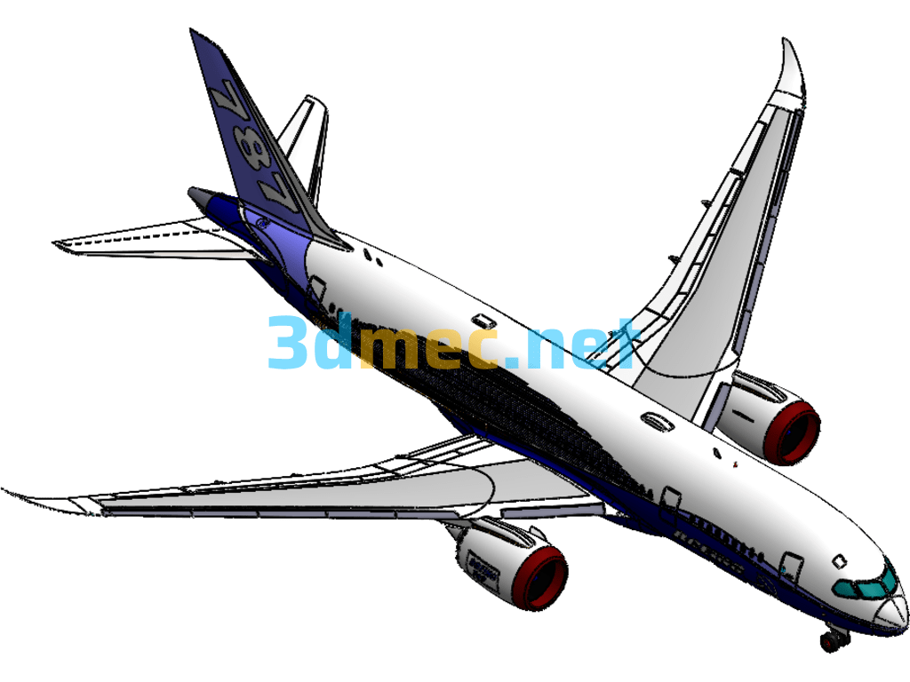 Boeing 787 Passenger Aircraft Model - 3D Model SolidWorks Free Download