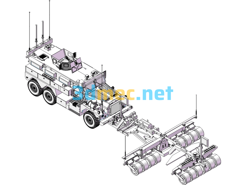 MRAP Mine Resistant Ambush Protected Vehicle - 3D Model SolidWorks Free Download