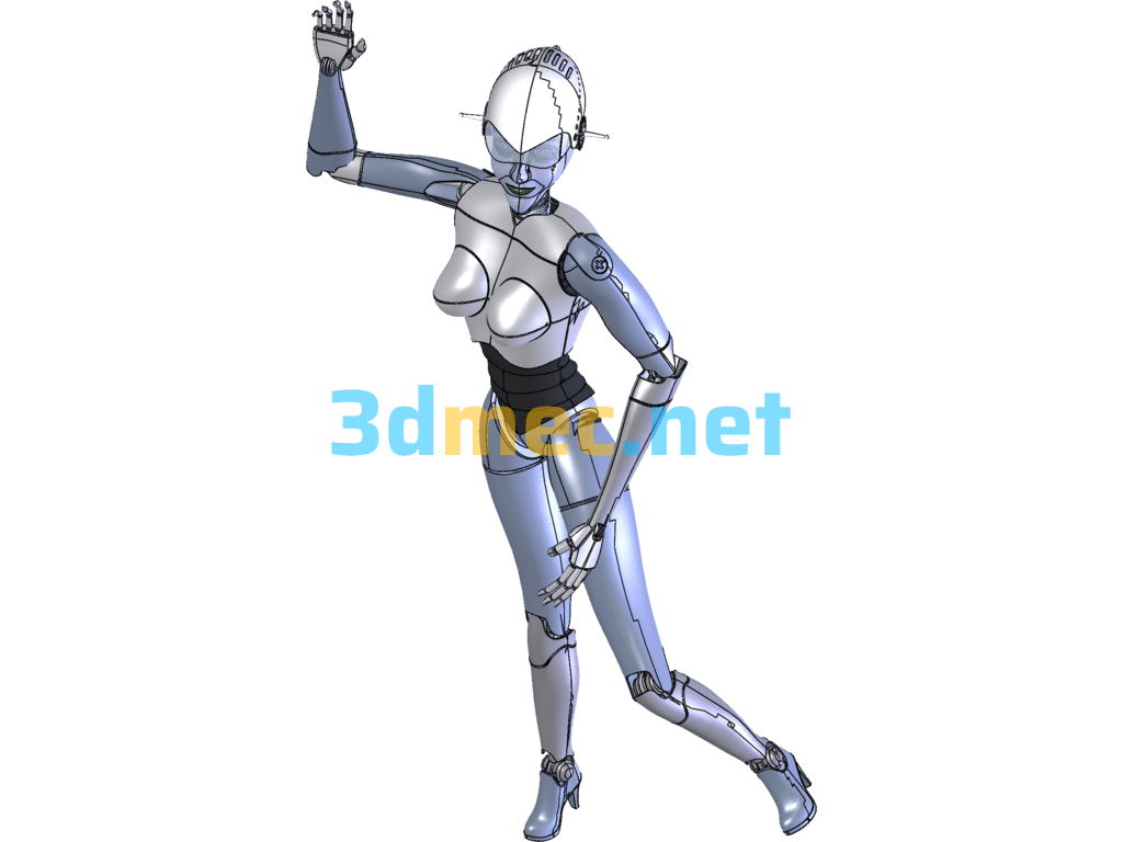 Human Robot Model SolidWorks Model - Draggable And Editable - 3D Model SolidWorks Free Download