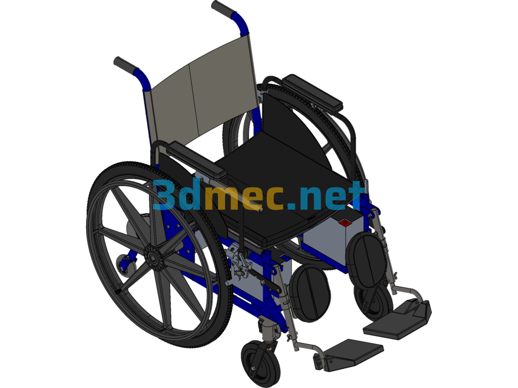 Multifunctional Electric Wheelchair - 3D Model SolidWorks Free Download