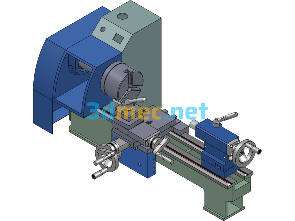 D180x300V Lathe - 3D Model SolidWorks Free Download