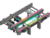 Single-Stage Belt Conveyor Adjustable Width Exported 3D Model